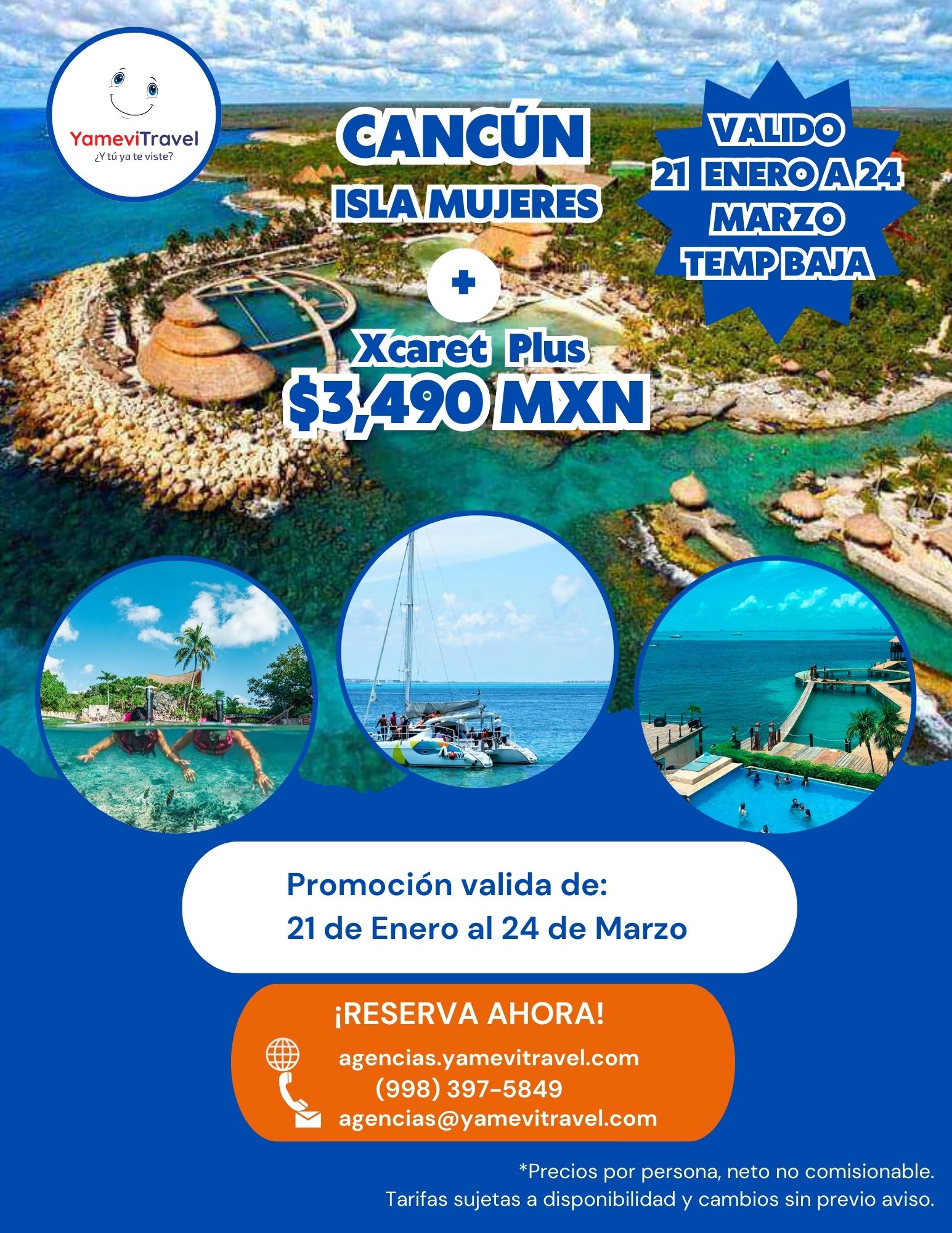 Promo Isla Mujeres y Xcaret Plus